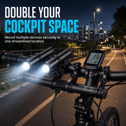 📢📢50% OFF !! ⏰ Bike Handlebar Extender – USB Power, Waterproof & Dual Mount – More Space, Cleaner Cockpit 🛡️