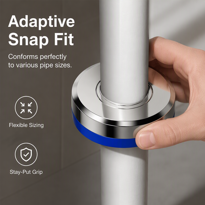 🧲 Split Pipe Cover with Magnetic Closure – No Tools Needed, Decorative Ring for Any Faucet