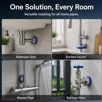 🧲 Split Pipe Cover with Magnetic Closure – No Tools Needed, Decorative Ring for Any Faucet