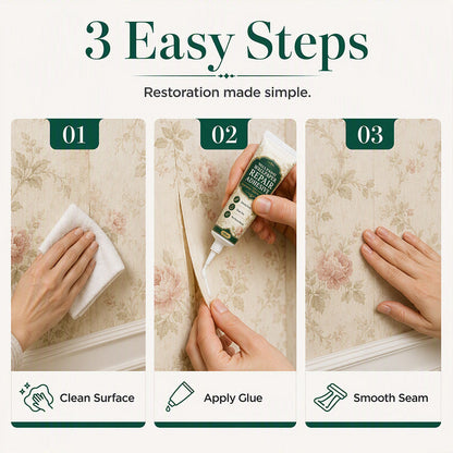 🏆 Last Day Special Price £8.99! 🔥Buy 2 Get 1 Free🎁 Clear Wallpaper Seam Repair Glue🏡
