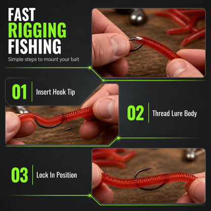 🎣 Save 48%! 🪱 Soft Earthworm Lures – Shrimp scent, 100 pack ✨