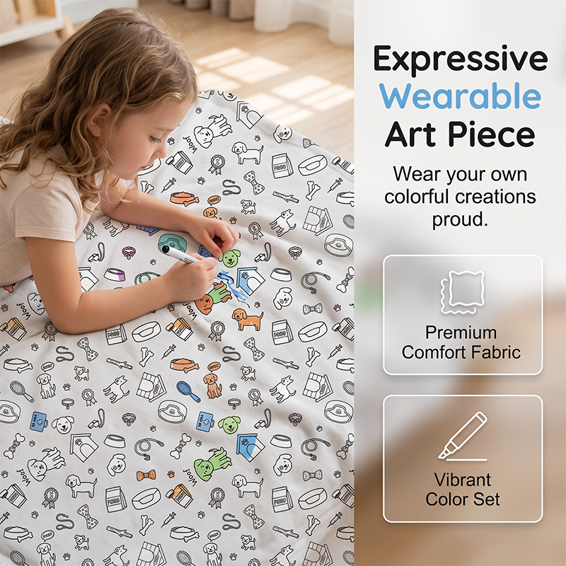 🏆 LIMITED-TIME 50% OFF! 🎨 DIY Coloring Blanket Kit: Ultra-Soft, Skin-Friendly, Washable Markers, Creative Fun for Kids & Adults
