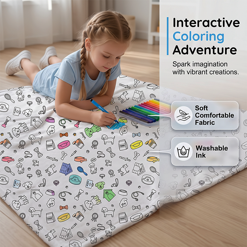 🏆 LIMITED-TIME 50% OFF! 🎨 DIY Coloring Blanket Kit: Ultra-Soft, Skin-Friendly, Washable Markers, Creative Fun for Kids & Adults