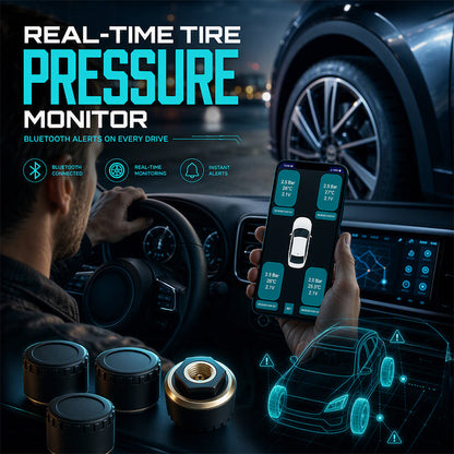 🚗 Never Miss Low Tyre Pressure! Wireless Tire Pressure Monitor With Instant Tracking