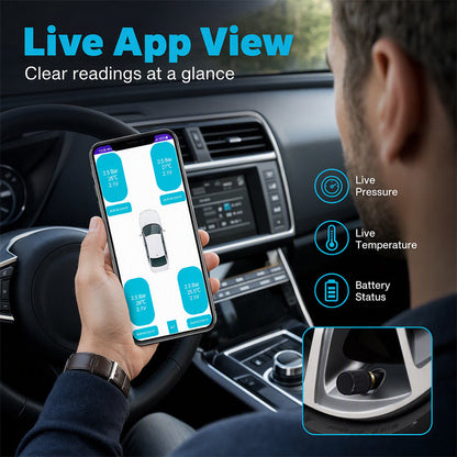 🚗 Never Miss Low Tyre Pressure! Wireless Tire Pressure Monitor With Instant Tracking
