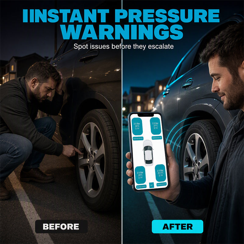 🚗 Never Miss Low Tyre Pressure! Wireless Tire Pressure Monitor With Instant Tracking