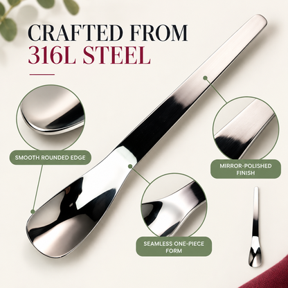 Stainless Steel Dessert Spoon with Long Ergonomic Handle
