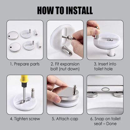 🚽 Stop Wobbly Seats! Universal Toilet Seat Fixing Kit, Simple DIY Installation