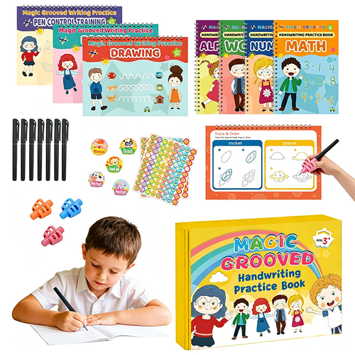 📢📢48% OFF !! ⏰Magic Grooved Handwriting Practice Book Set
