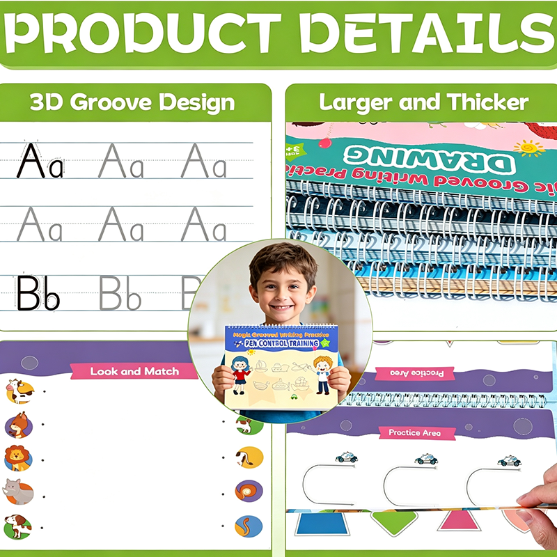 📢📢48% OFF !! ⏰Magic Grooved Handwriting Practice Book Set