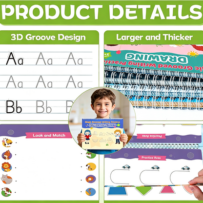 📢📢48% OFF !! ⏰Magic Grooved Handwriting Practice Book Set