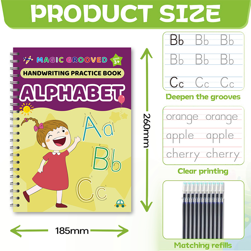 📢📢48% OFF !! ⏰Magic Grooved Handwriting Practice Book Set