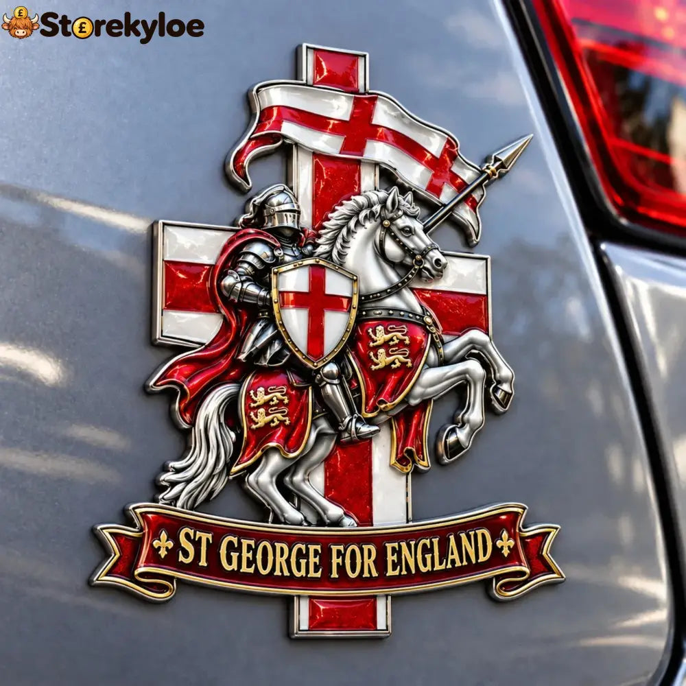 🛡️ “st George For England” Protection & Blessing Commemorative Metal Car Emblem - Buy 1 / Approx. 7-8 in