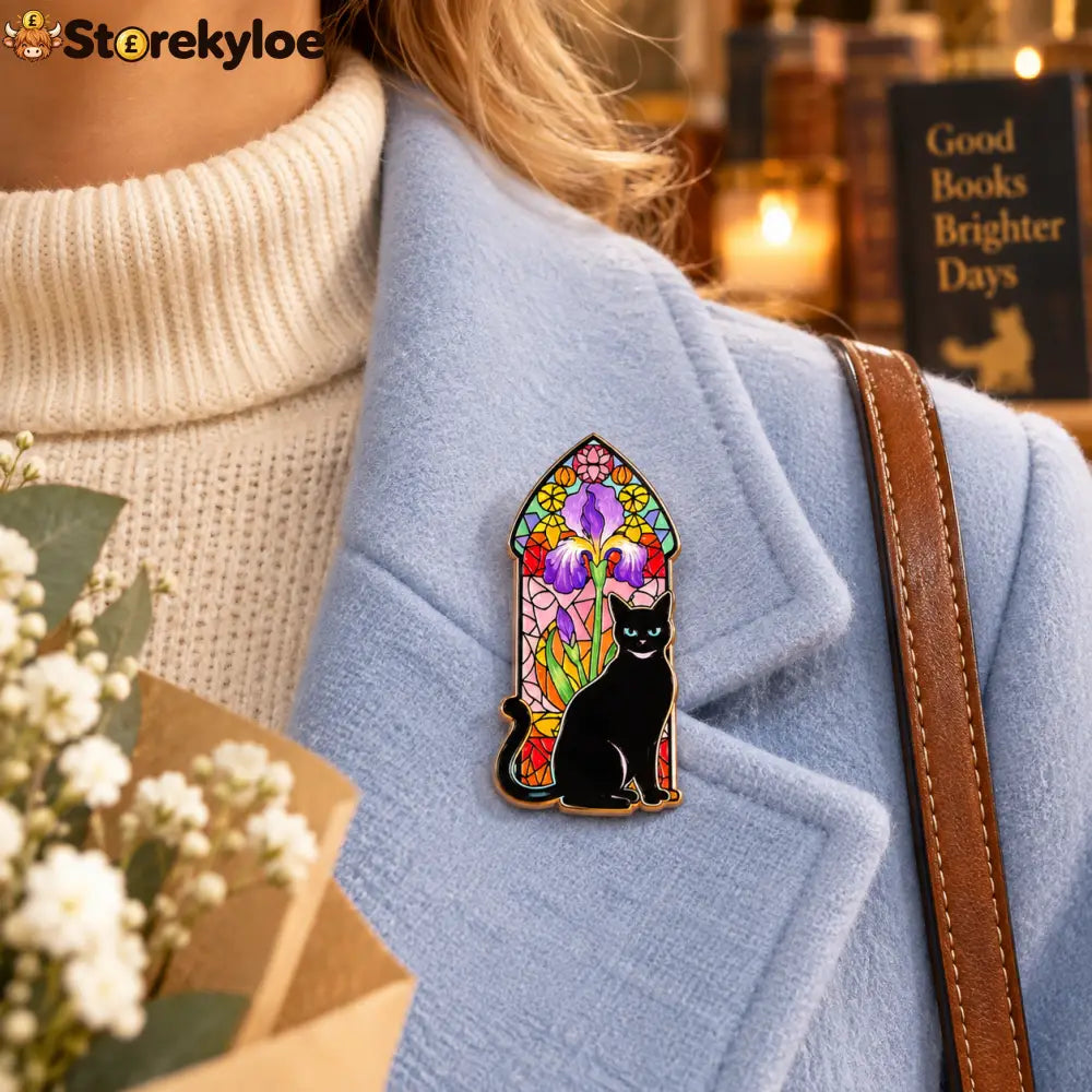 🐈‍⬛🪟stained Glass Black Cat Enamel Pin Collection Gothic Cathedral Window Lapel Pins Gift For Cat Lovers & Dark