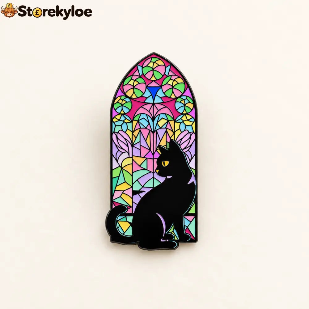 🐈‍⬛🪟stained Glass Black Cat Enamel Pin Collection Gothic Cathedral Window Lapel Pins Gift For Cat Lovers & Dark