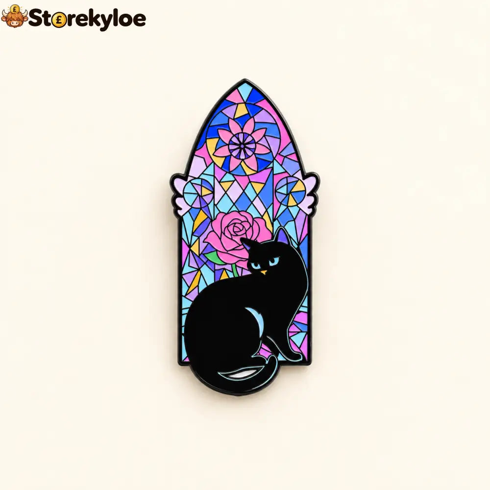 🐈‍⬛🪟stained Glass Black Cat Enamel Pin Collection Gothic Cathedral Window Lapel Pins Gift For Cat Lovers & Dark