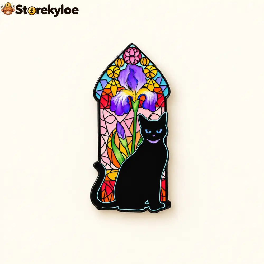 🐈‍⬛🪟stained Glass Black Cat Enamel Pin Collection Gothic Cathedral Window Lapel Pins Gift For Cat Lovers & Dark