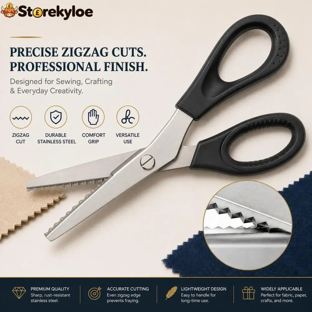 Stainless Steel Pinking Shears – 9.1’’ Zig Zag Fabric Scissors for Sewing Quilting Dressmaking & DIY Crafts