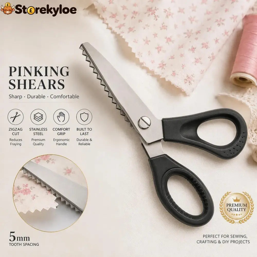 Stainless Steel Pinking Shears – 9.1’’ Zig Zag Fabric Scissors for Sewing Quilting Dressmaking & DIY Crafts