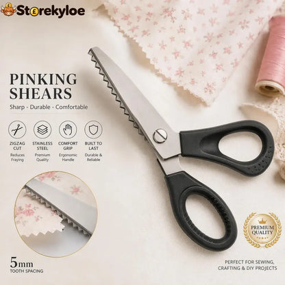 Stainless Steel Pinking Shears – 9.1’’ Zig Zag Fabric Scissors for Sewing Quilting Dressmaking & DIY Crafts