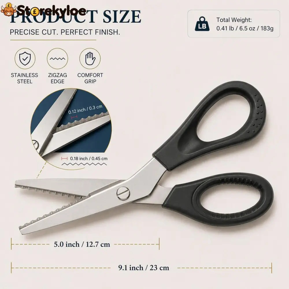 Stainless Steel Pinking Shears – 9.1’’ Zig Zag Fabric Scissors for Sewing Quilting Dressmaking & DIY Crafts