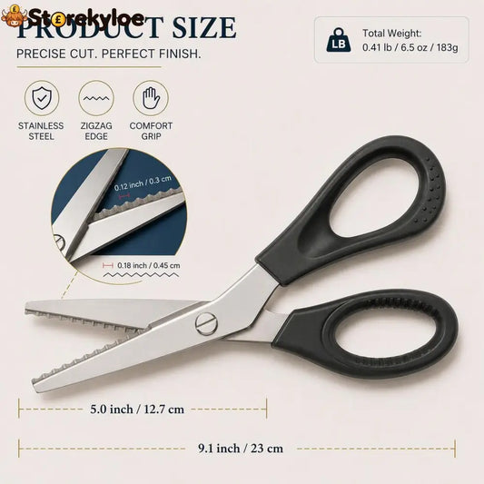Stainless Steel Pinking Shears – 9.1’’ Zig Zag Fabric Scissors for Sewing Quilting Dressmaking & DIY Crafts