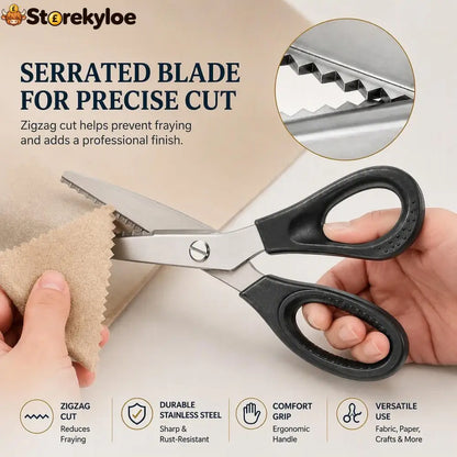 Stainless Steel Pinking Shears – 9.1’’ Zig Zag Fabric Scissors for Sewing Quilting Dressmaking & DIY Crafts