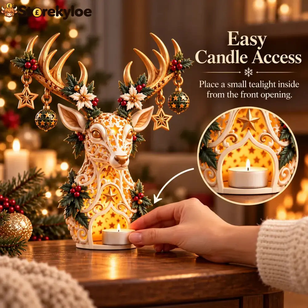 🔥🔥🔥🦌 Starlit Reindeer Christmas Tealight Holder