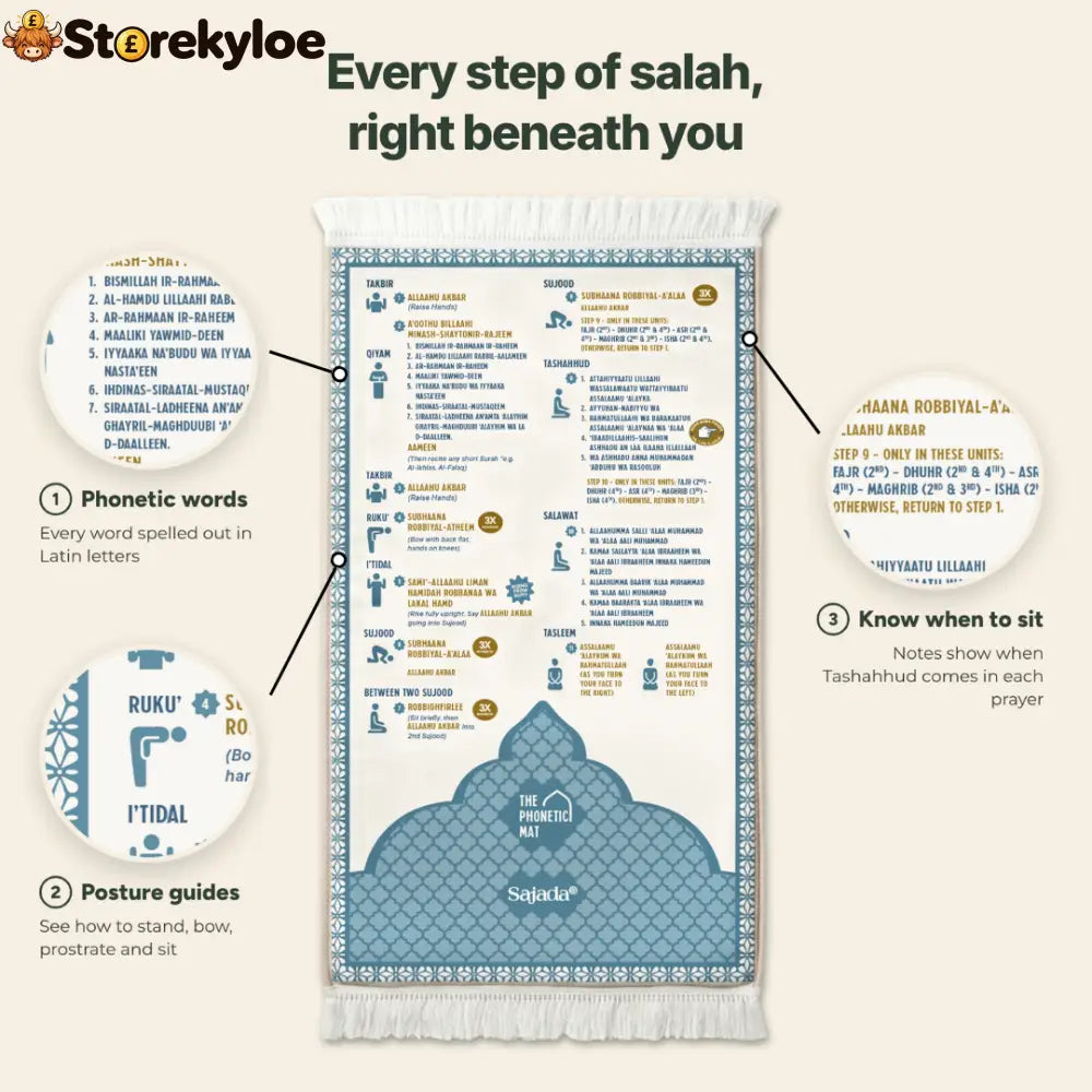 Step-by-Step Phonetic Padded Prayer Mat
