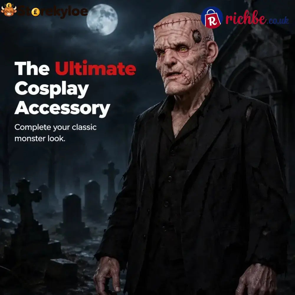 👹 Stitched Monster Full-Head Silicone Horror Mask | Costume Piece