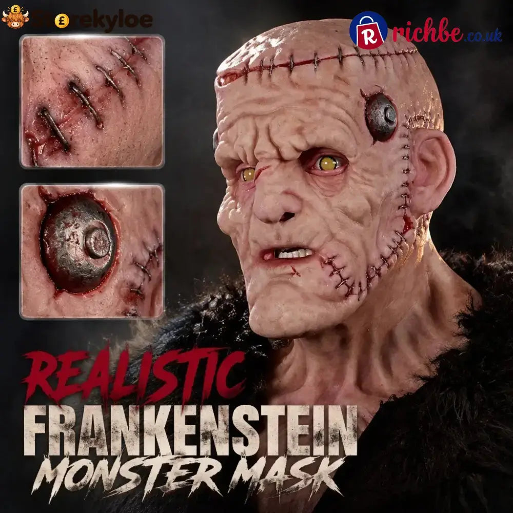 👹 Stitched Monster Full-Head Silicone Horror Mask | Costume Piece