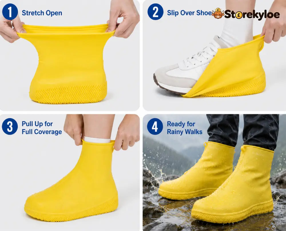 Stop Soaked Sneakers! Heavy-Duty Rain Shoe Covers – Anti-Slip & Fold Into Your Bag 🌧️
