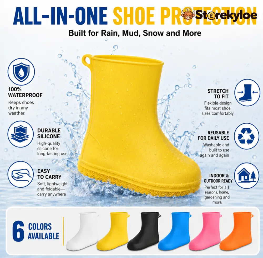 Stop Soaked Sneakers! Heavy-Duty Rain Shoe Covers – Anti-Slip & Fold Into Your Bag 🌧️