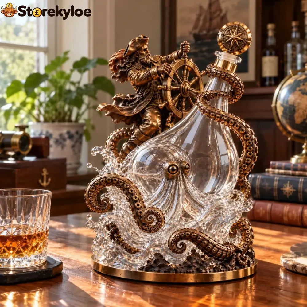 ⚓ Stormbound Captain & Deep-Sea Octopus Whiskey Decanter – 2026 Nautical Collector’s Edition 🥃