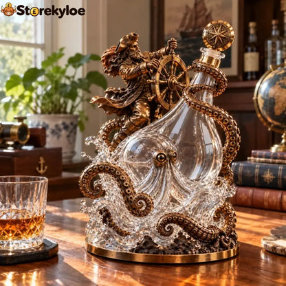 ⚓ Stormbound Captain & Deep-Sea Octopus Whiskey Decanter – 2026 Nautical Collector’s Edition 🥃