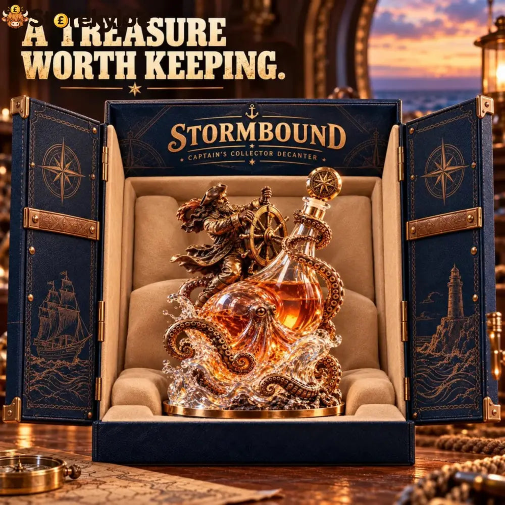 ⚓ Stormbound Captain & Deep-Sea Octopus Whiskey Decanter – 2026 Nautical Collector’s Edition 🥃