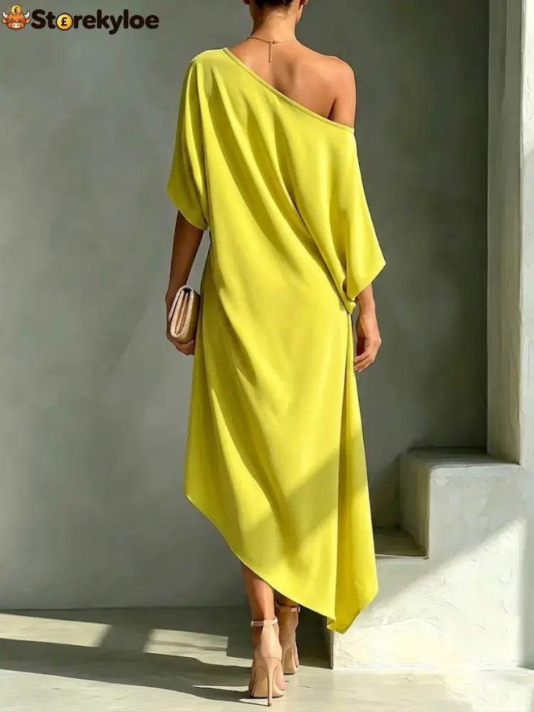 Stylish And Elegant Asymmetrical-hem Dress