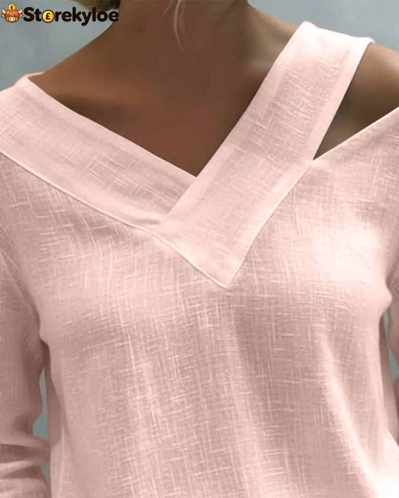 Stylish V-Neck Off-The-Shoulder Top