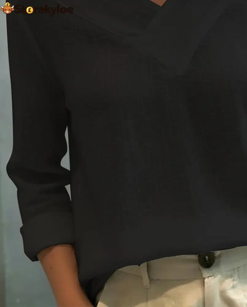 Stylish V-Neck Off-The-Shoulder Top