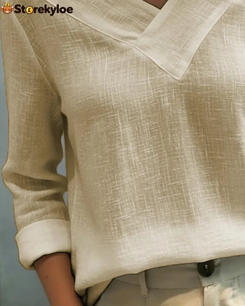 Stylish V-Neck Off-The-Shoulder Top