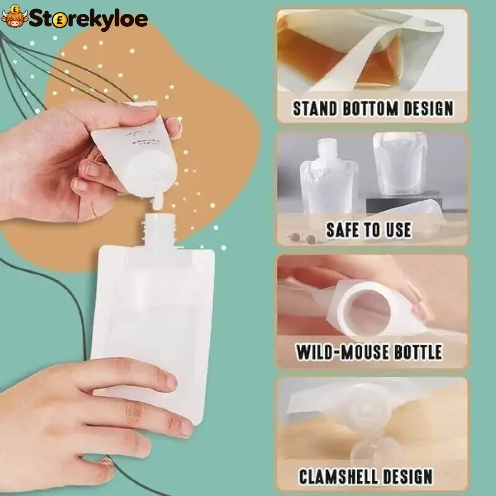 🌷Summer SALE - Portable Travel Fluid Makeup Packing Bag(10 Pcs）