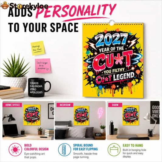 ❄️Summerfresh 50% OFF!📆2027 Year of the Cunt Wall Calendar – Bold Graffiti Humor Calendar - Buy 1 - Houseware & Kitchen