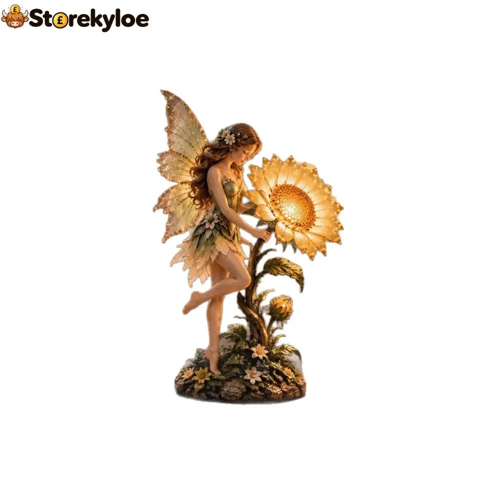 🧚🌻 Sunflower Fairy Statue Light Table Decor