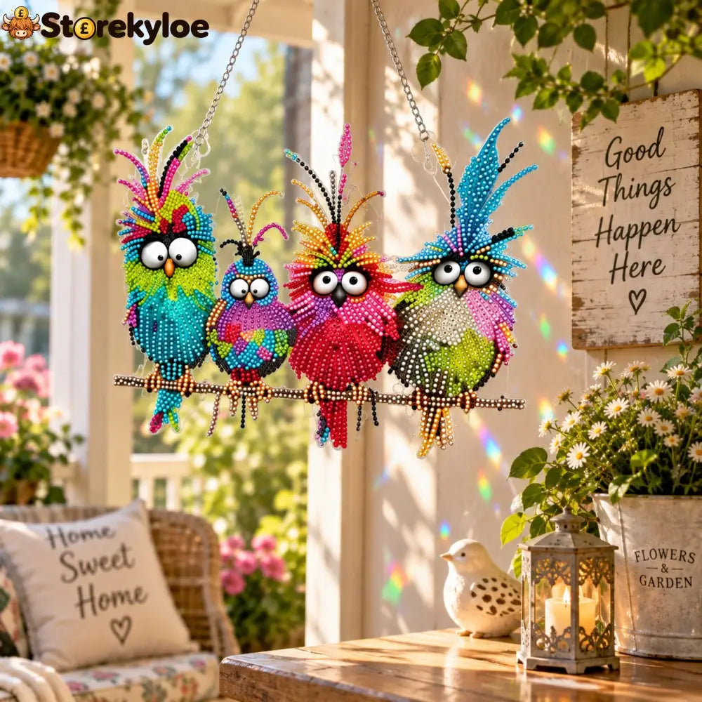 🐦✨ Sunny Birds Diamond Art Suncatcher DIY Kit