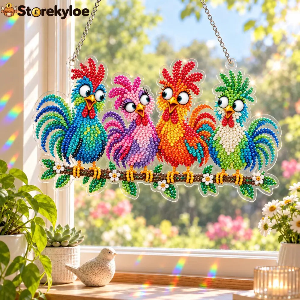 🐦✨ Sunny Birds Diamond Art Suncatcher DIY Kit