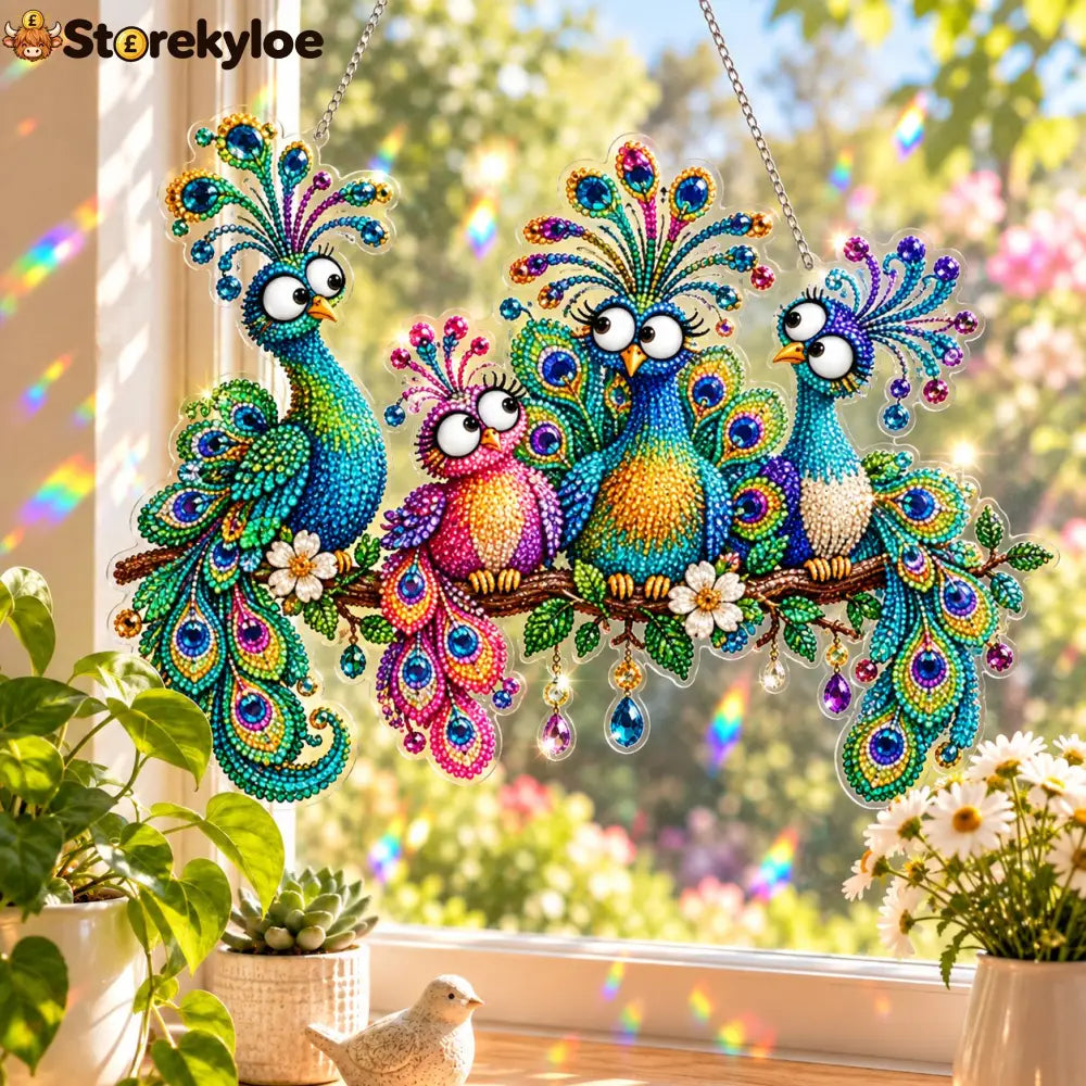 🐦✨ Sunny Birds Diamond Art Suncatcher DIY Kit