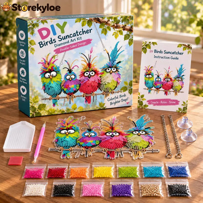 🐦✨ Sunny Birds Diamond Art Suncatcher DIY Kit - 🐦Bird / 7.71 x 9.44 inches