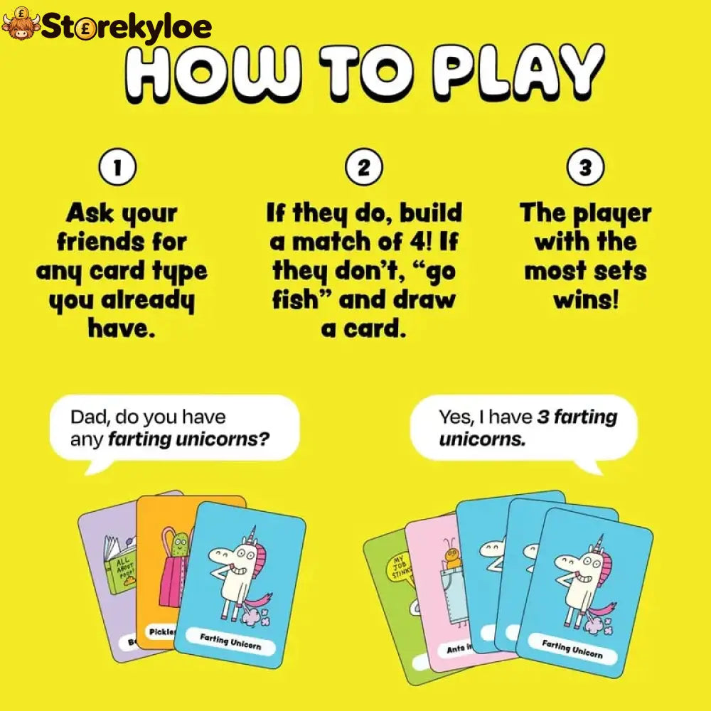 😂 Super Silly Go Fish Card Game | 52 Hilarious Illustrated Cards with 13 Ridiculous Categories for 2–6 Players Ages 4+ 🐟