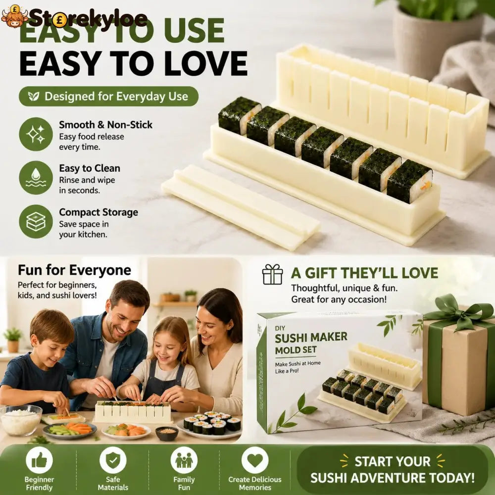 🍣 Sushi Maker Mold – Perfect Homemade Rolls Made Easy