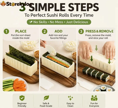 🍣 Sushi Maker Mold – Perfect Homemade Rolls Made Easy